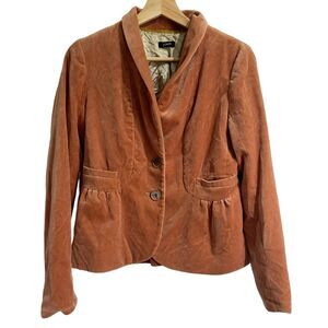 J Crew Apricot Orange Women 2 Velvet Blazer Peplum Edwardian